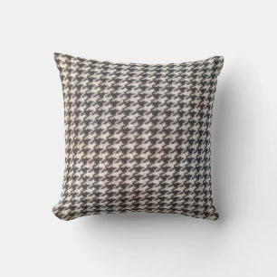 Coussin Houndstooth noir blanc élégant style classique chi