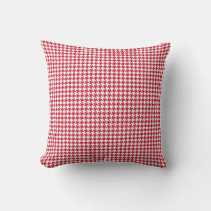 Coussin Houndstooth rouge et blanc