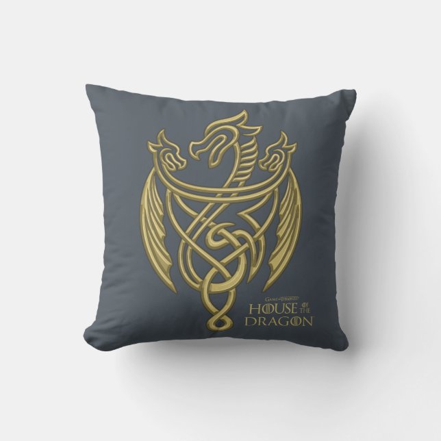 Coussin HOUSE of the Dragon | Golden Filigree Dragon Crest (Recto)