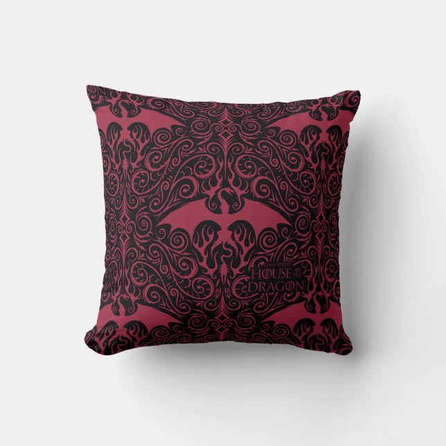 Coussin HOUSE OF THE DRAGON | Red Dragon Filigree Pattern (Recto)