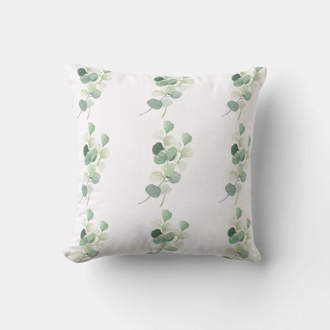Coussin Housse de couette Feuilles de Pastel d'Eucalyptus  (Recto)