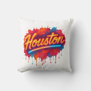 Coussin Houston Neon Street-Art Llow
