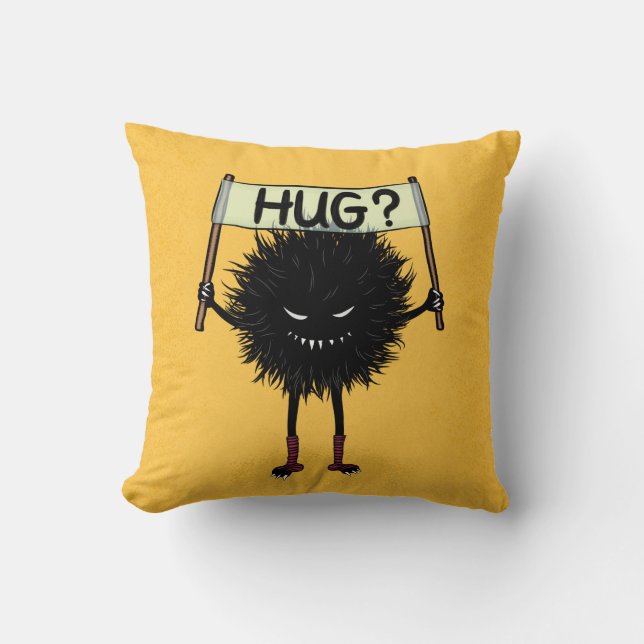 Coussin Hug de caractères mal déplaisant (Recto)