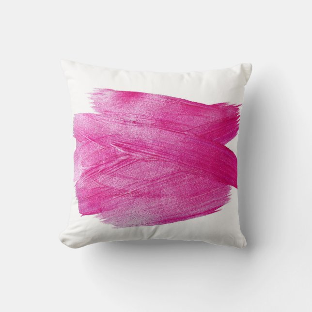 Coussin Huile rose chatoyante : Aquarelle Abstraite (Recto)
