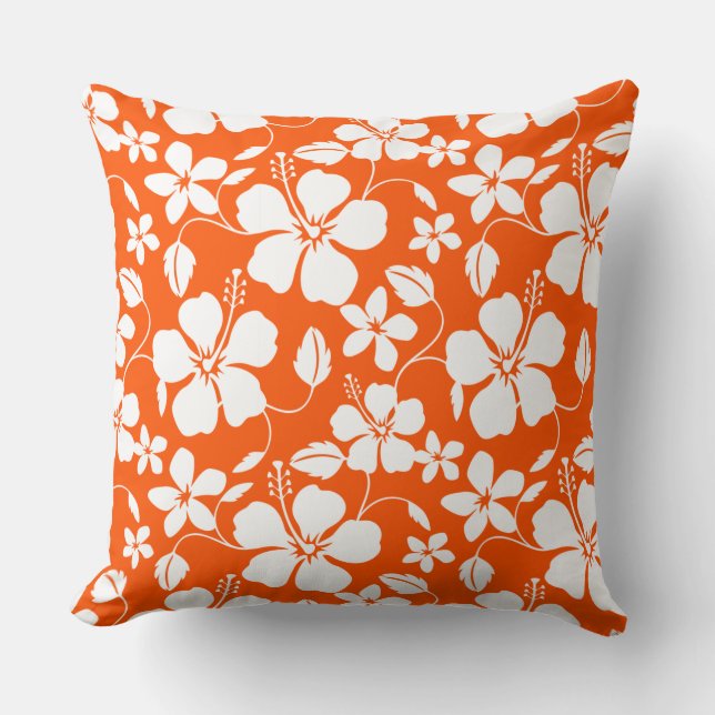 COUSSIN HULA HAÏIENNE (HIBISCUS) ORANGE (Recto)