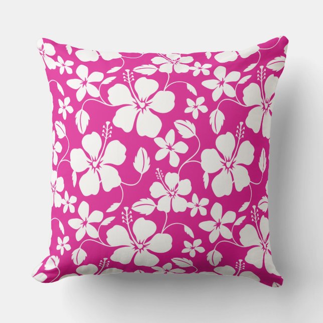 COUSSIN HULA HAWAIEN (HIBISCUS) ROSE CHAUD (Recto)