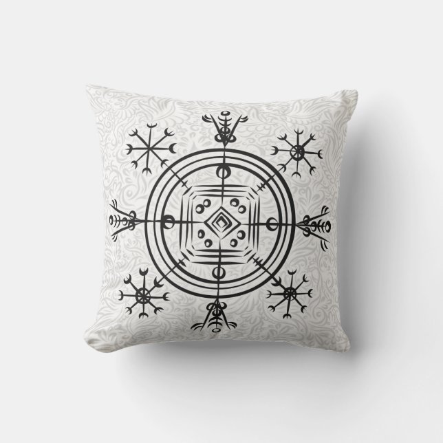 Coussin Hulinhjálmur - Norse Sigil d'Invisibilité (Recto)