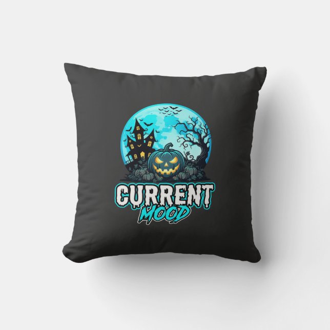 Coussin Humeur actuelle d'Halloween Citrouille ensorcelée (Recto)