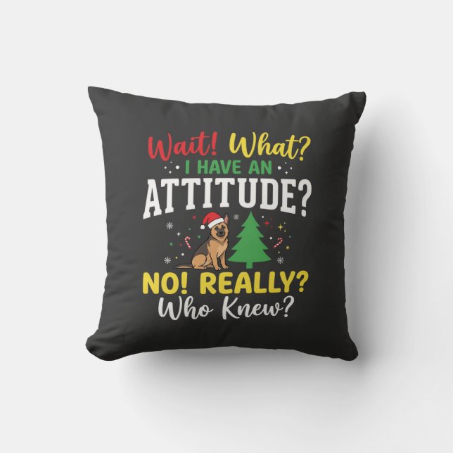 Coussin Humeur de chien de Noël Humour (Recto)