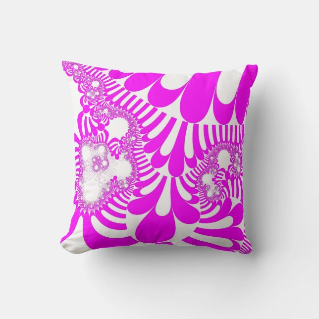 Coussin Humeur rose et blanche (Recto)