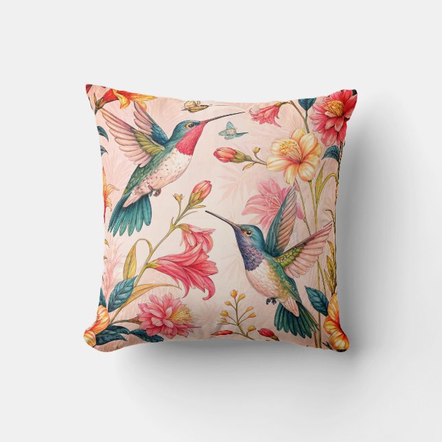 Coussin Humming Birds in Nature (Recto)