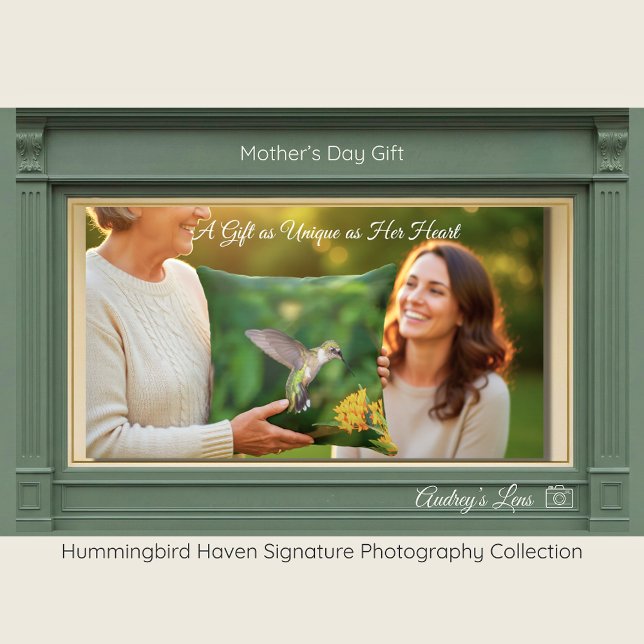 Coussin Hummingbird & Lantana Gift for Mom | Throw Pillow  (Créateur téléchargé)