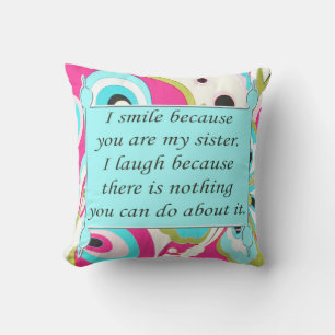 Coussin humoristique de soeur