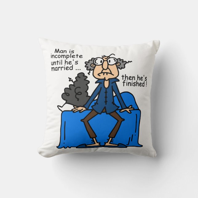Coussin Humour alors fini inachevé de mariage (Recto)