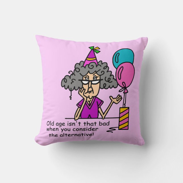 Coussin Humour alternatif d'anniversaire (Recto)