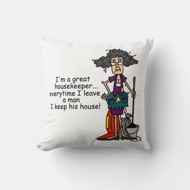Coussin Humour de femme de charge (Recto)