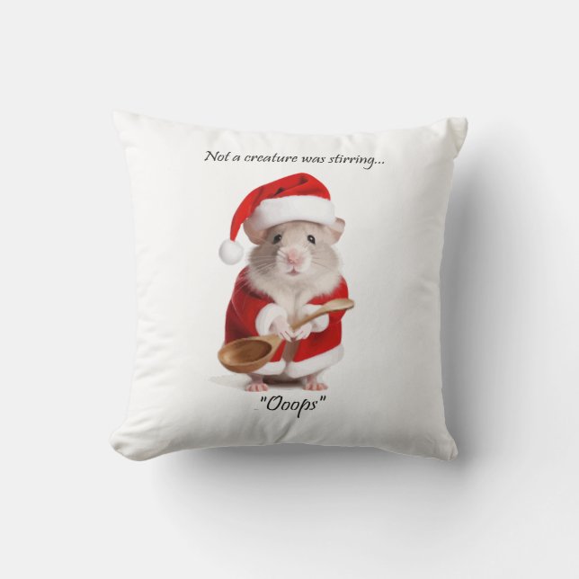 Coussin Humour de Noël pas une créature remuait la souris (Recto)