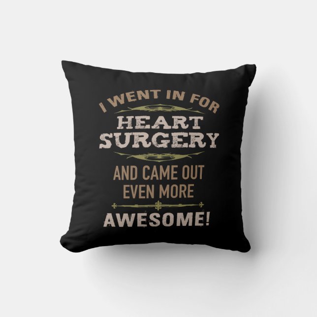 Coussin Humour de récupération de chirurgie cardiaque (Recto)