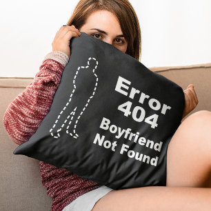 Coussin Humour de rencontre geek - Erreur 404 Petit ami in
