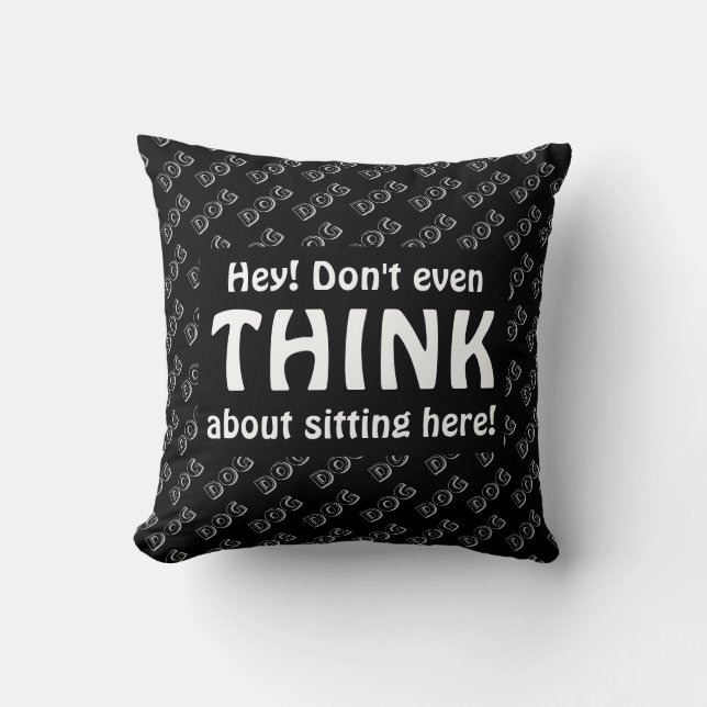 Coussin Humour N'Y PENSEZ MÉME Pas Place pour chien Siège  (Recto)