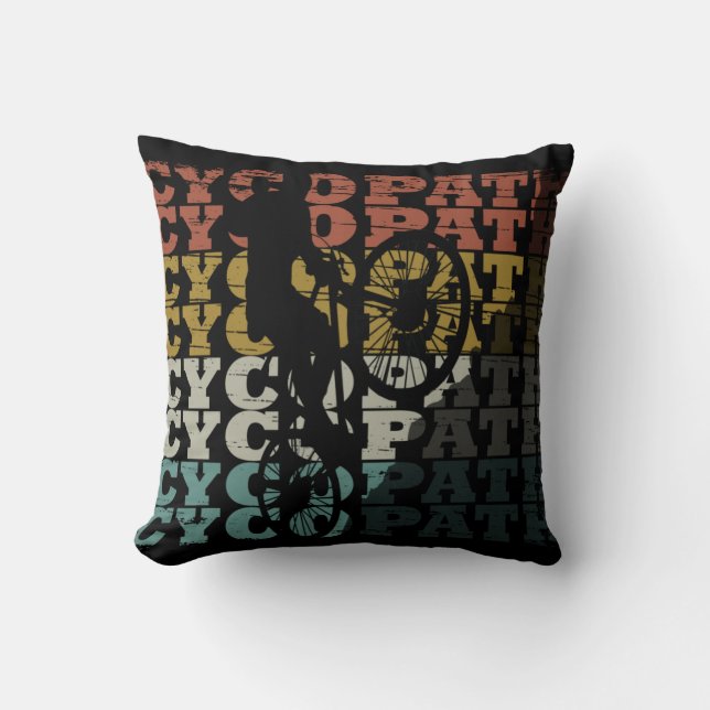 Coussin Humour VTT - Cyclisme Drôle - Cycopathe (Recto)