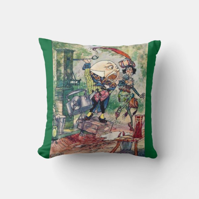 Coussin Humpty Dumpty au pays des merveilles (Recto)