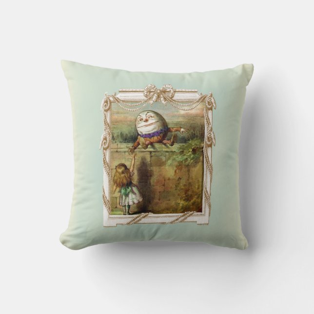 Coussin Humpty Dumpty et Alice (Recto)