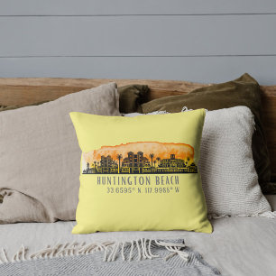 Coussin Huntington Beach City Silhouette