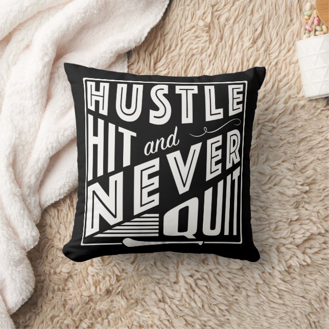 Coussin Hurler Hustle Hit & Never Quit, GAA Jeux Gaelic (Couverture)