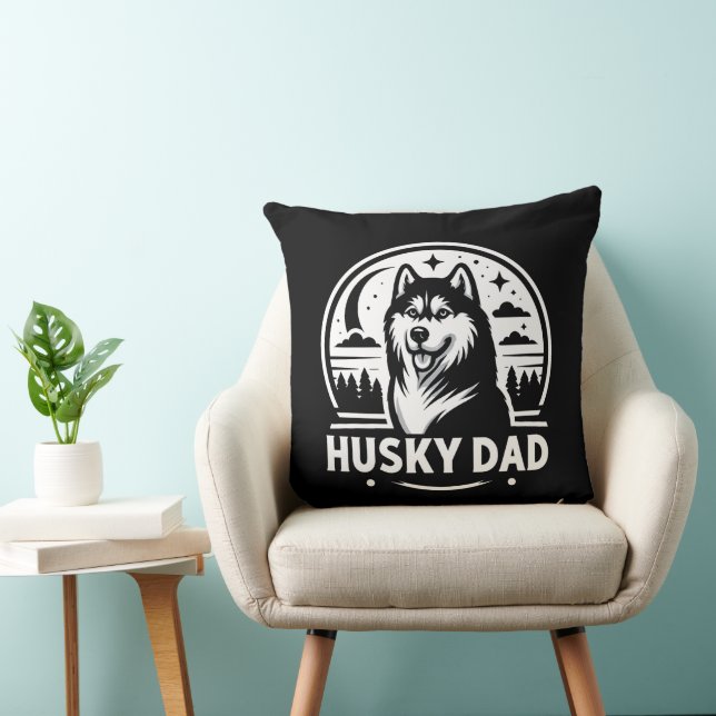 Coussin Husky Dad Gift Chien Propriétaire Sibérien Huskies (Chaise)