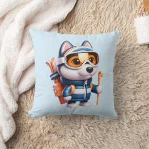 Coussin Husky le Skieur Aventureux