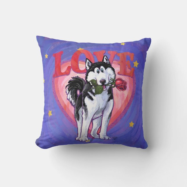 Coussin Husky Valentine's Day (Recto)