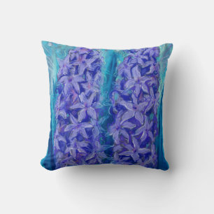Coussin Hyacinths splower Cadeau de Pâques peinture floral