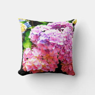 Coussin Hydrangea garden, rose, bleu, purple floral