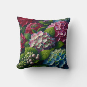Coussin "Hydrangea Harmony : Elégance Dew Kissed"