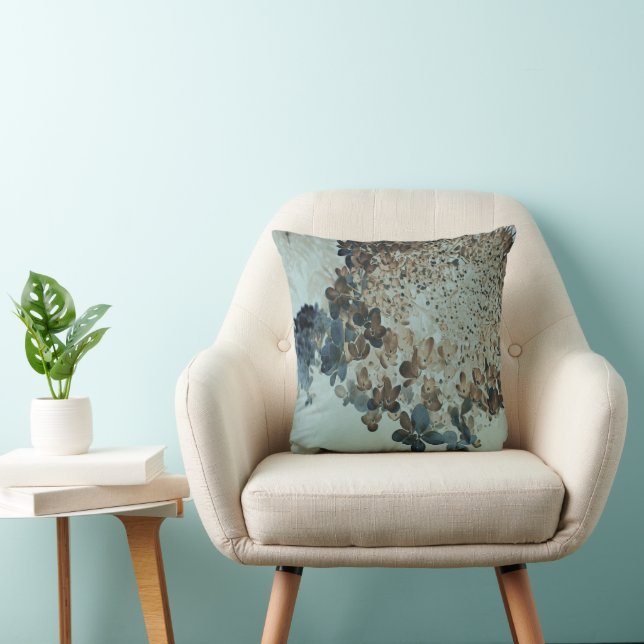 Coussin Hydrangea Limelight Marron Élégant et Nuit (Chaise)