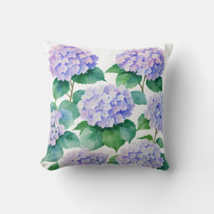 Coussin Hydrangeas Aquarelle Art Floral