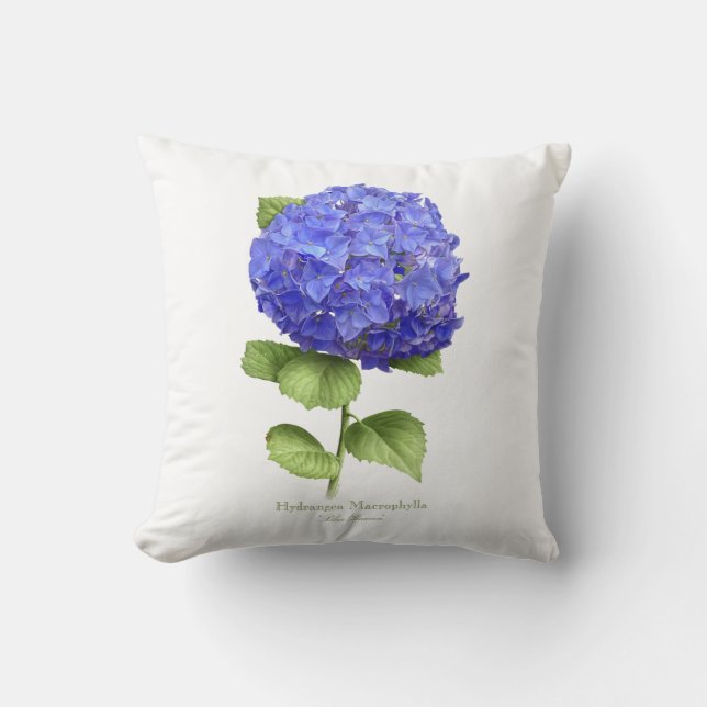 Coussin Hydrangée bleue (Recto)