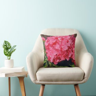Coussin Hydrangée rose