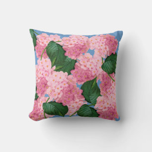 Coussin Hydrangée rose Jeu d'oreiller