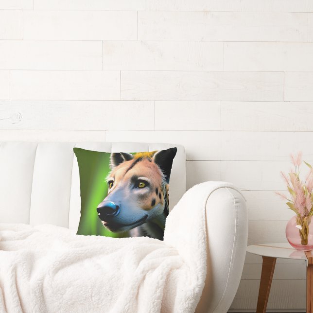 Coussin Hyéna Attaque En Regardant Sa Proie, (Canapé)