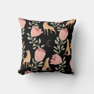 Coussin Hyena & Protea : Motif Vintage foncé