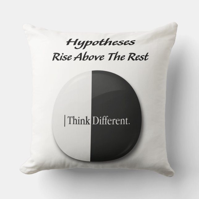 Coussin "Hypothèses : S'élever au-dessus des autres : moti (Recto)