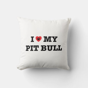 Coussin I coeur mon carreau de pitbull