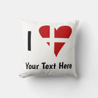 Coussin I (Drapeau Danois En Forme De Coeur Drôle) Votre T