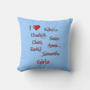 Coussin 'I ♥ Girls'