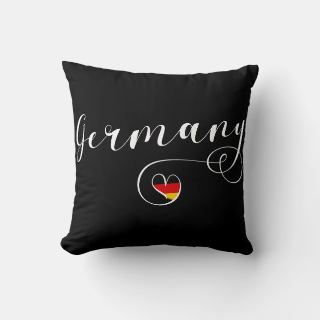Coussin I Heart Allemagne, drapeau allemand (Recto)