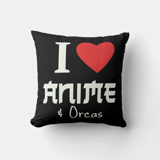 Coussin I Heart Anime I Love Anime Et Orques (Recto)