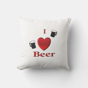 Coussin I Heart Beer Design