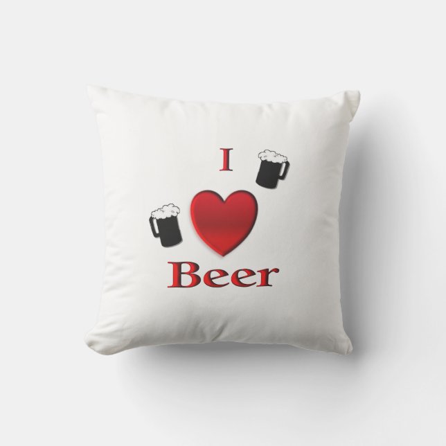 Coussin I Heart Beer Design (Recto)
